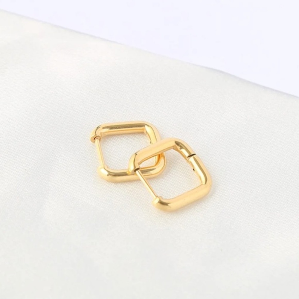 18k Gold Plated Stainless Steel Earrings - Picture 3 of 4